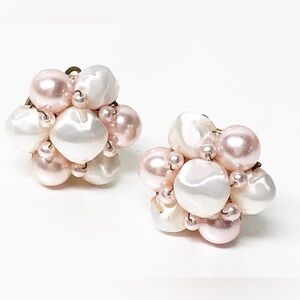 Elegant Pearl Cluster Earrings